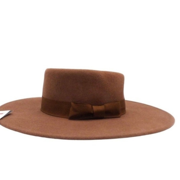 Nine West Women's Wool Felt Telescope Floppy Hat One Size Pecan - Picture 6 of 7